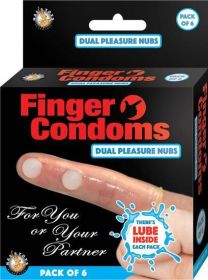 Finger Condoms Dual Pleasure Nubs 6 Per Box